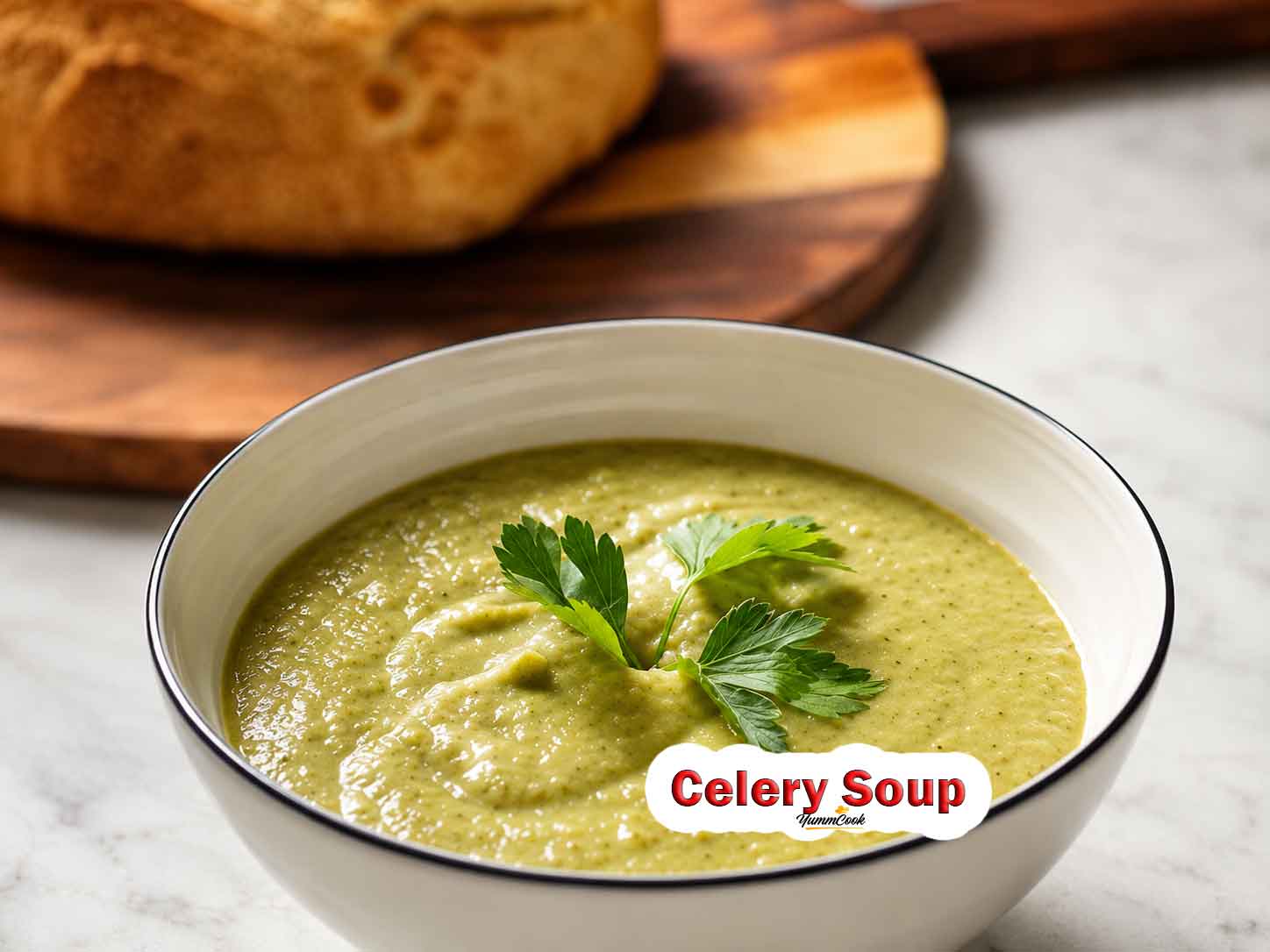 Easy celery soup recipe with fresh vegetables