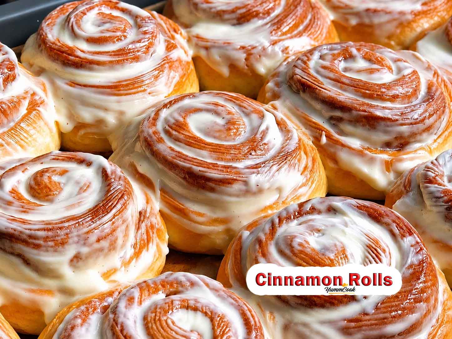 Soft and gooey homemade cinnamon rolls with cream cheese icing