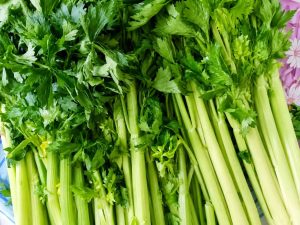 Persian celery stew with tender meat and fresh herbs