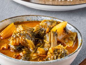 Authentic Khoresh Karafs recipe in a serving bowl