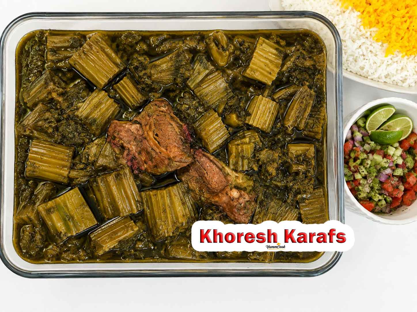 Traditional Khoresh Karafs recipe with celery and herbs