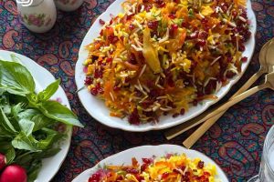 Persian sweet rice with nuts