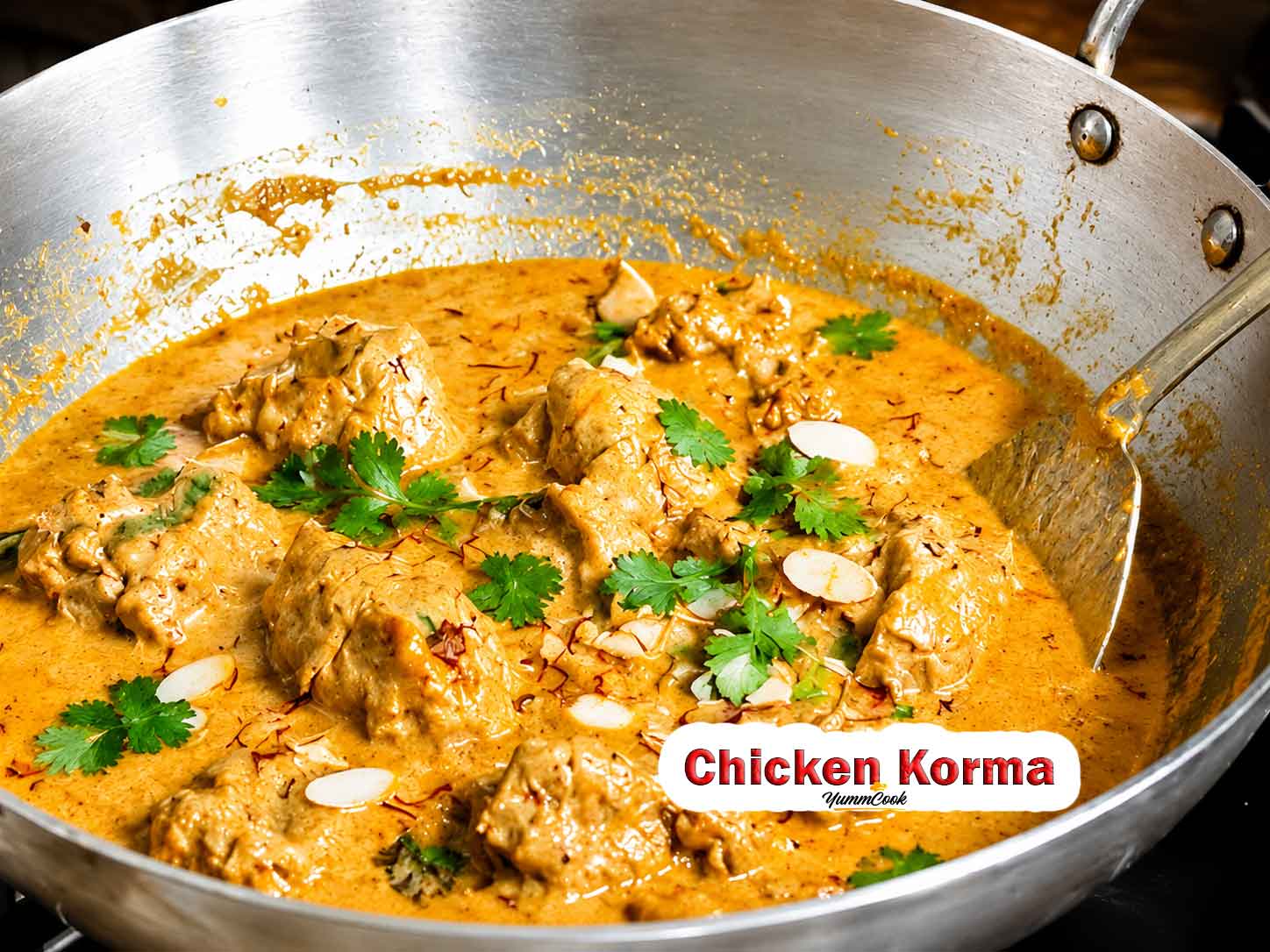 Chicken Korma Recipe with creamy curry sauce and tender chicken