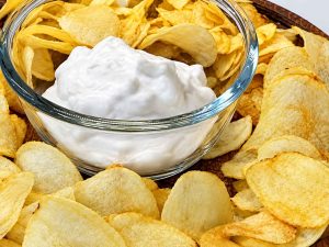 Homemade Mast o Musir Persian yogurt dip