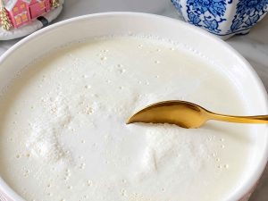 Persian Mast o Musir yogurt dip with dried mint