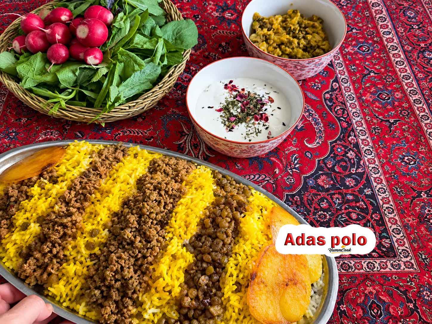Adas polo Persian lentil rice