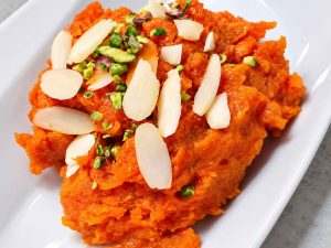 Fresh homemade Carrot Halwa dessert