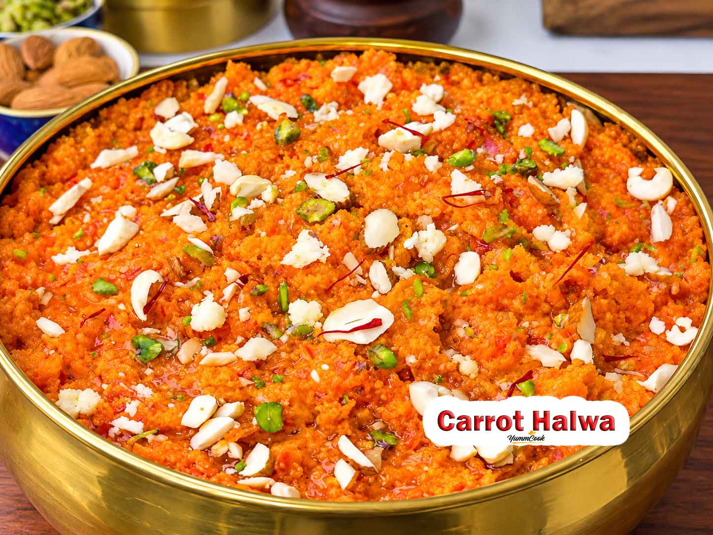 Carrot Halwa with grated carrots and milk