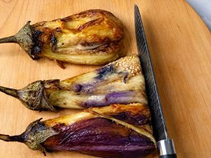 Roasted eggplant dip with creamy yogurt