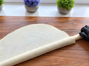 Shaping Katlama dough 