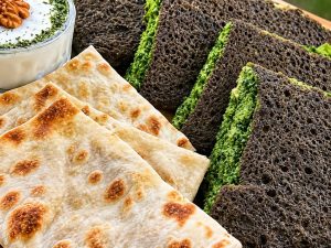 Kookoo Sabzi served with Persian sangak bread