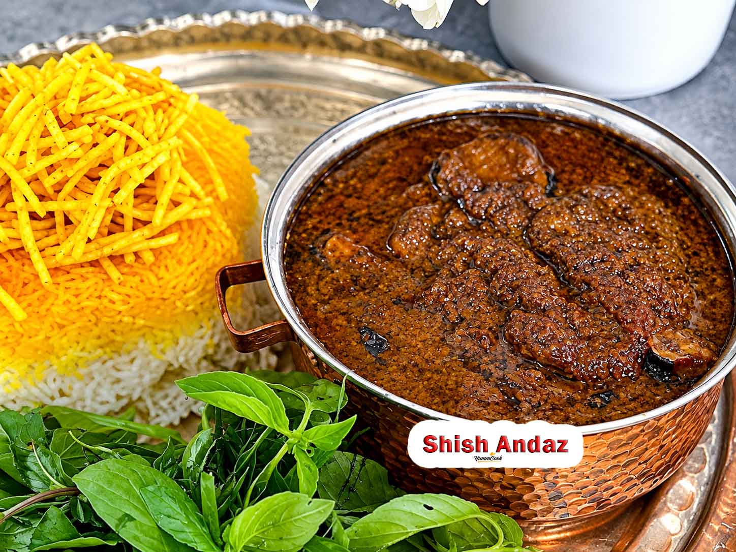 1. Shish Andaz recipe with eggplant and walnuts